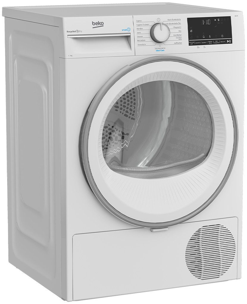 BEKO Wärmepumpentrockner B3T41239A, Dampffunktion, Aquawave-Schontrommel, Kindersicherung