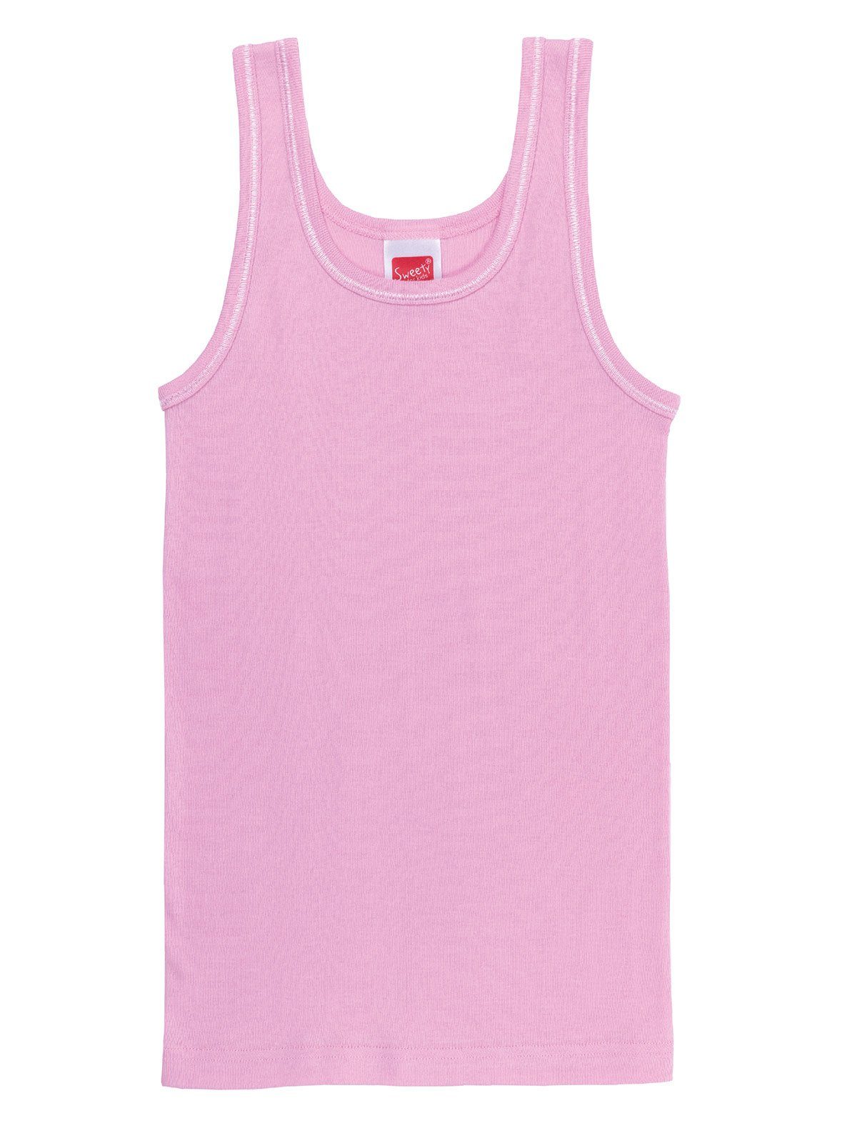 3-St) Feinripp Unterhemd Kids hohe Pack 3er Mädchen (Packung, for Markenqualität weiss-rose Sweety Unterhemd