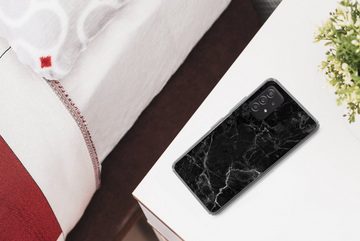 MuchoWow Handyhülle Marmor - Schwarz - Weiß - Textur - Marmoroptik, Phone Case, Handyhülle Samsung Galaxy A53, Silikon, Schutzhülle