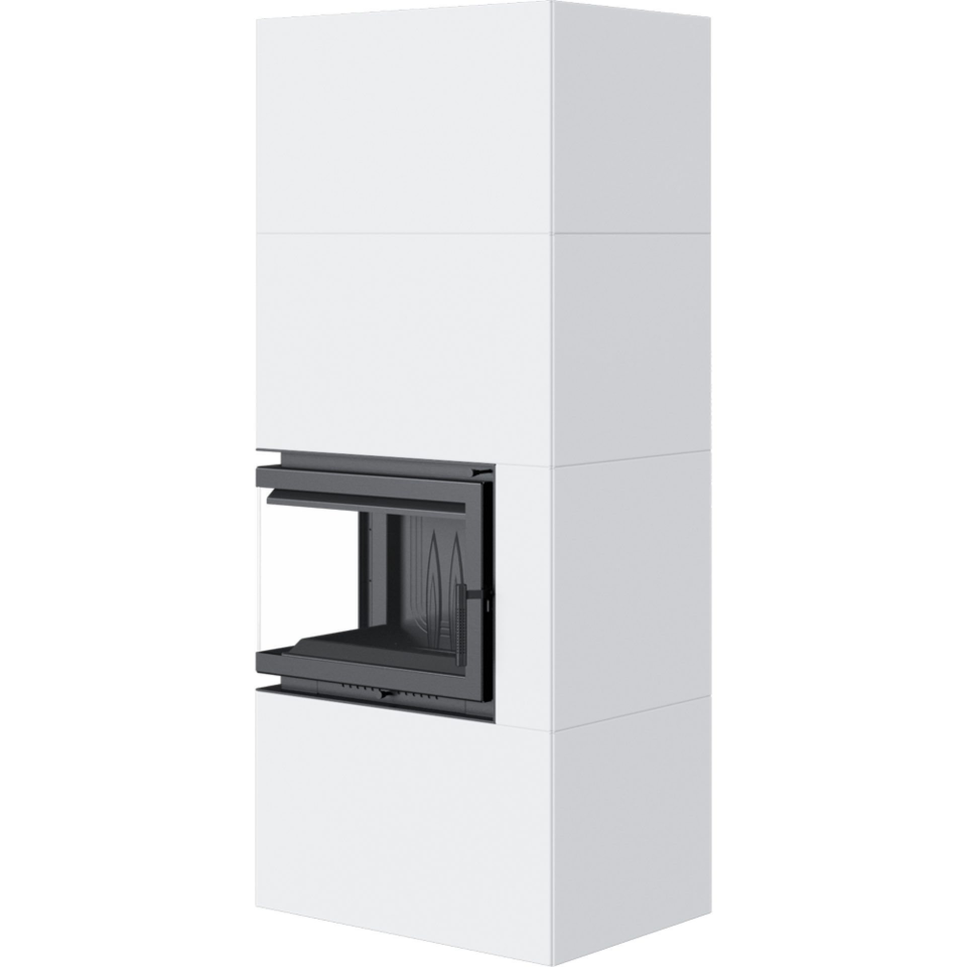 Kratki Kaminbausätze Kratki Home Simple Box Kamin-Ofen weiß Bausatz links BImSchV 2