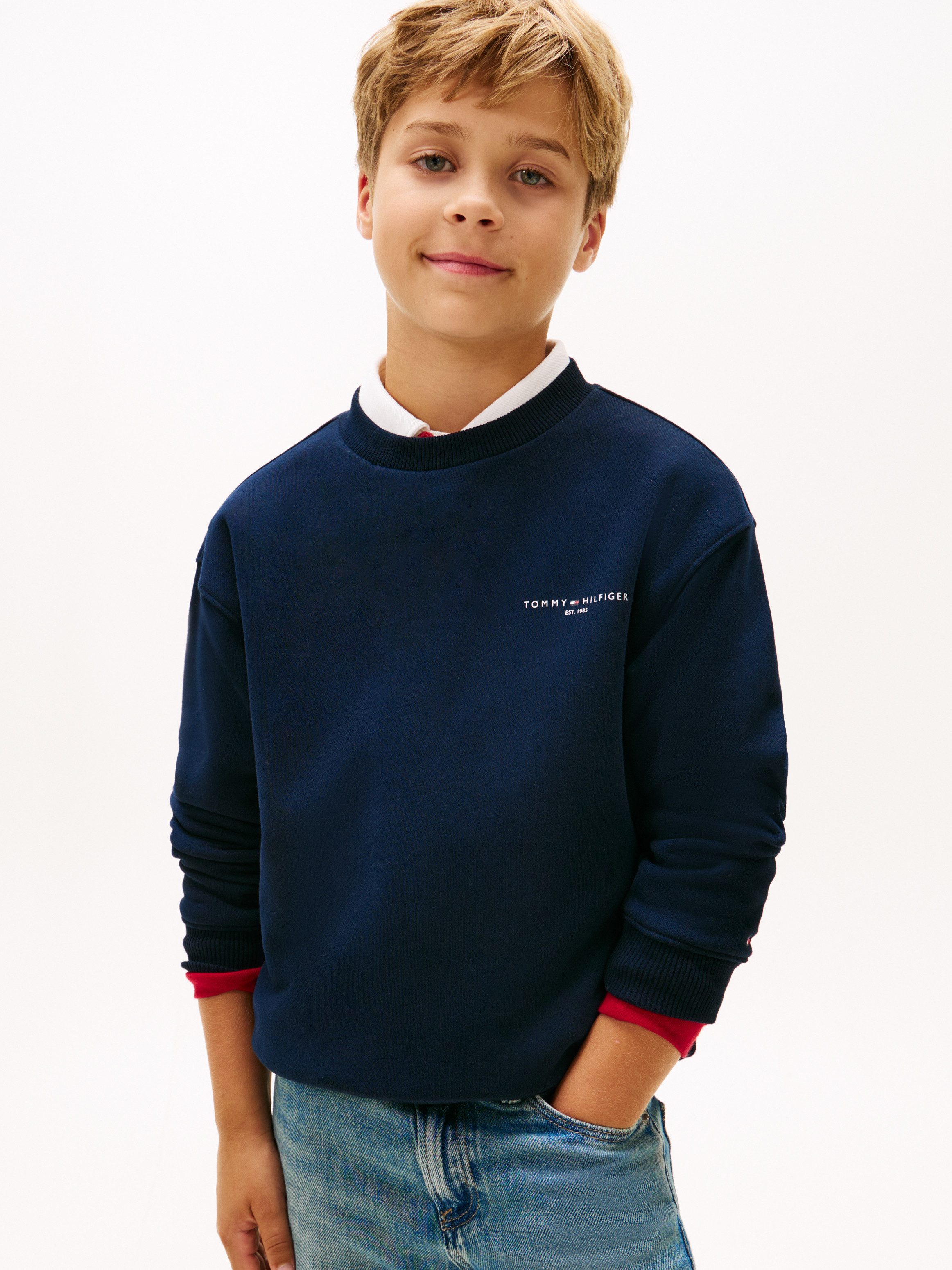 Tommy Hilfiger Sweatshirt MINI CORP C-NECK Kinder bis 16 Jahre, für Jungen und Mädchen, regular fit