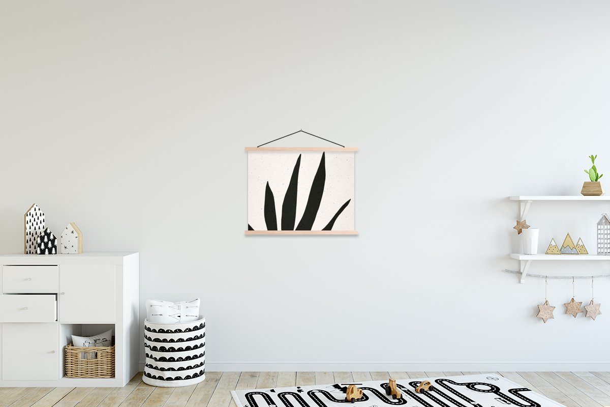 MuchoWow Magnetisch Bilderleiste, - Wohnzimmer, Poster (1 für Pflanze - Minimalismus, Textilposter Blatt St), Posterleiste,