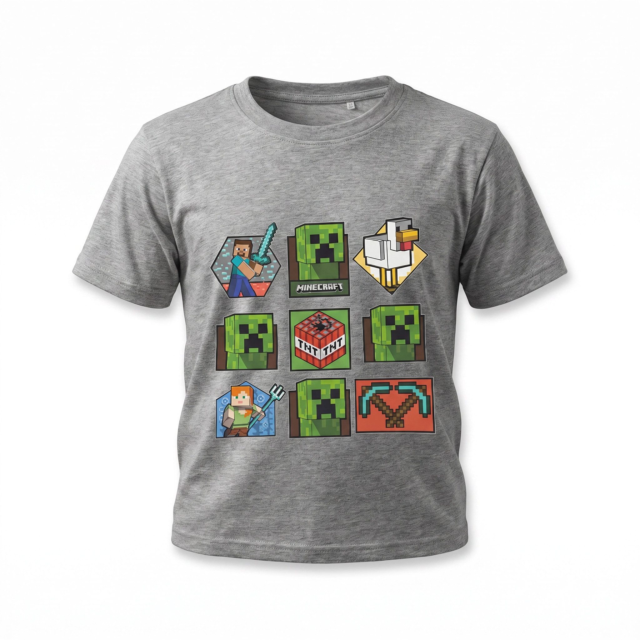 Minecraft Print-Shirt Minecraft Gamer Kinder T-Shirt Kurzarm Shirt 100% Baumwolle (1-tlg) Gr. 116 bis 146