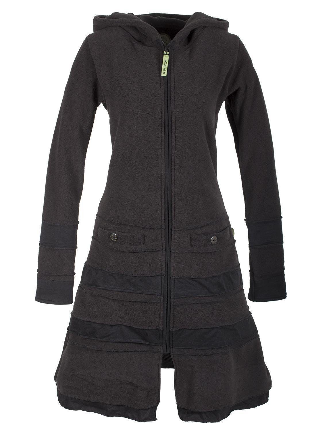 Vishes Wintermantel Patchwork Eco Recycling Fleecemantel mit Kapuze Hippie, günstig online kaufen