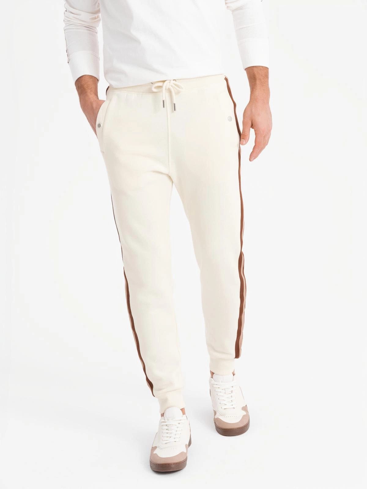 OMBRE Sweathose Sweatpants mit Paspeln und gerippten Beinen