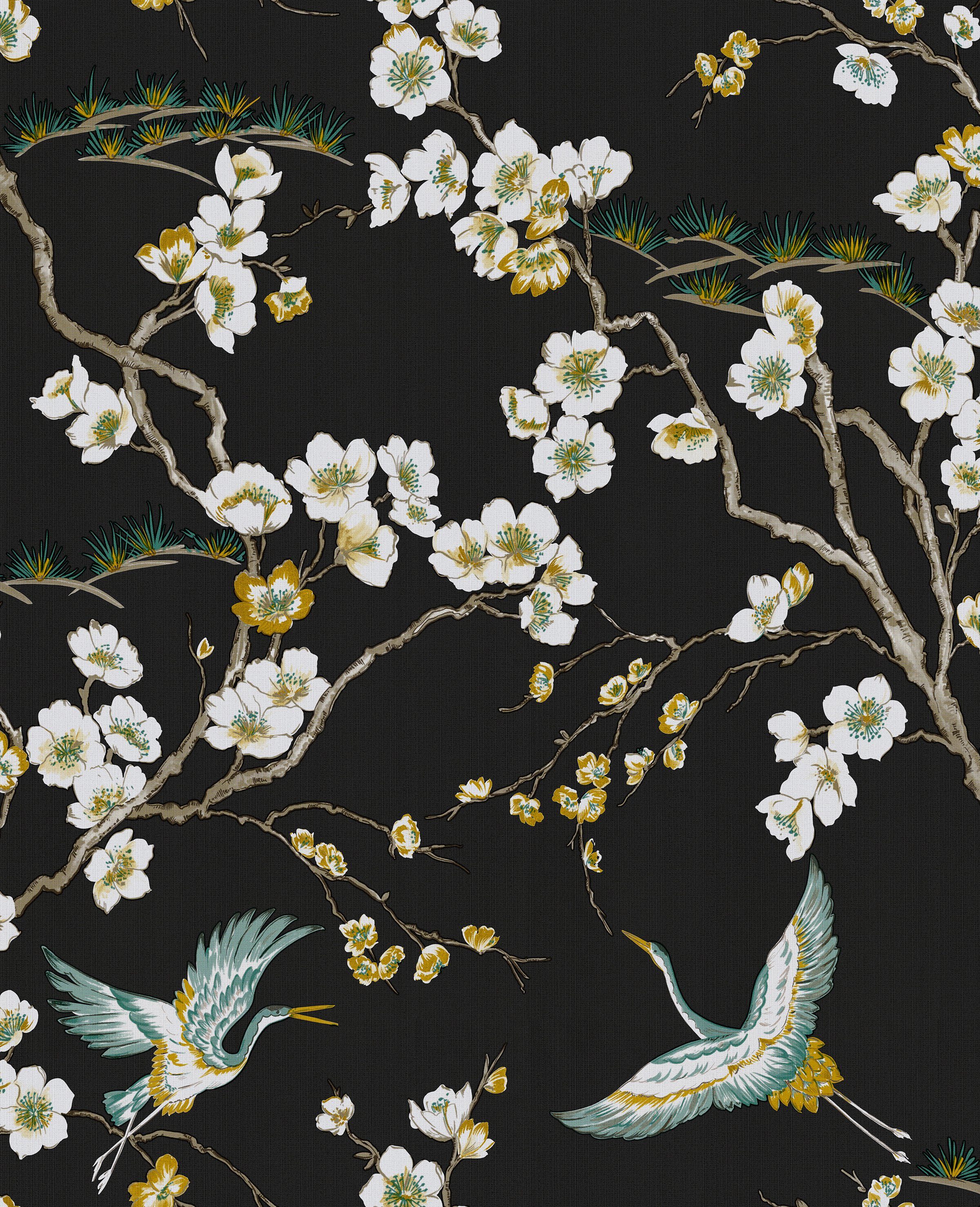 Superfresco Easy Vliestapete Japan, geprägt, geblümt, Japan Grün 1000x53cm