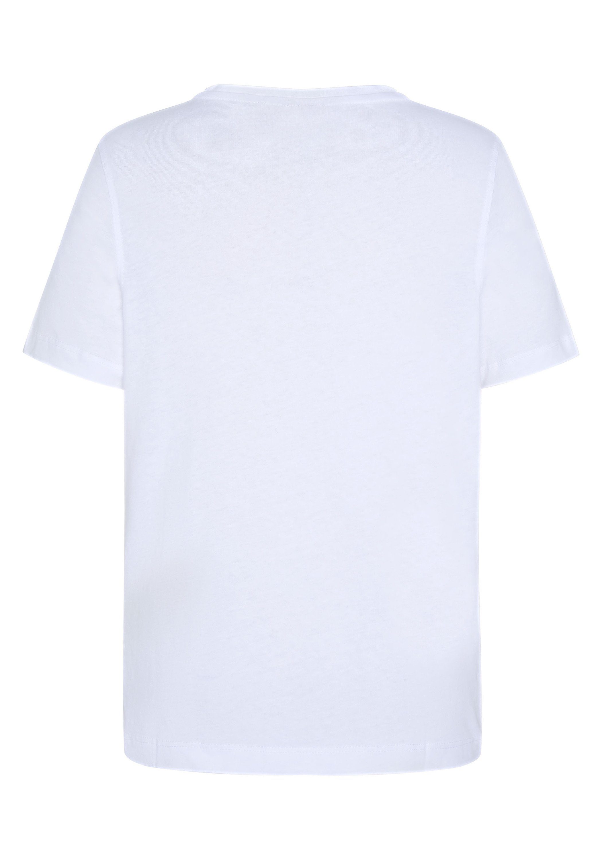 Polo Sylt Print-Shirt White mit 11-0601 Bright farbenfrohem Logoprint