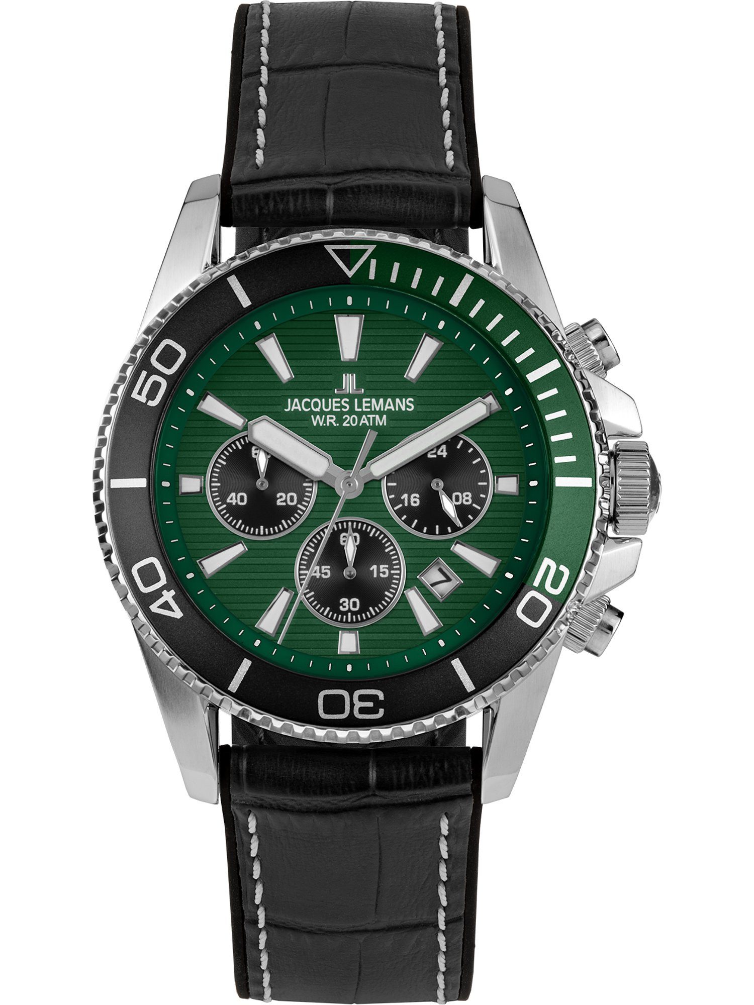 Jacques Lemans Chronograph Jacques Lemans Herren-Uhren Analog Quarz, Sportuhr