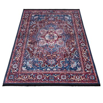 Orientteppich Orientalisch Vintage Teppich Traditioneller Orient Teppich, Mazovia, 80 x 150 cm, Kurflor, Waschbar in Waschmaschine, Höhe 5 mm, Rutschfest