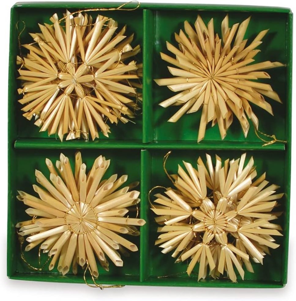 Christbaumschmuck Strohsterne 14teilig 6cm