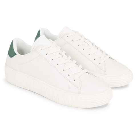 Tommy Jeans TJM LEATHER OUTSOLE Sneaker mit gepolstertem Schaftrand, Freizeitschuh, Halbschuh, Schnürschuh