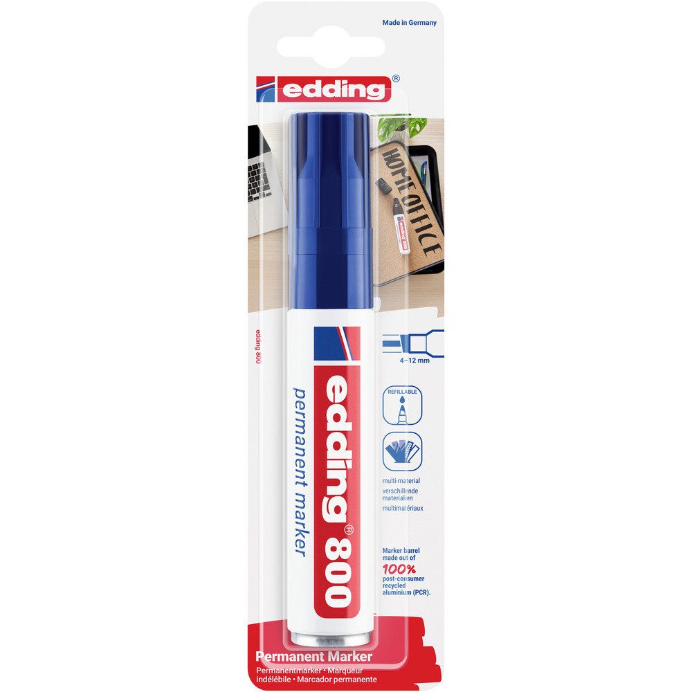 edding Permanentmarker Edding 800 4-800-1-1003 Permanentmarker Blau wasserfest: Ja