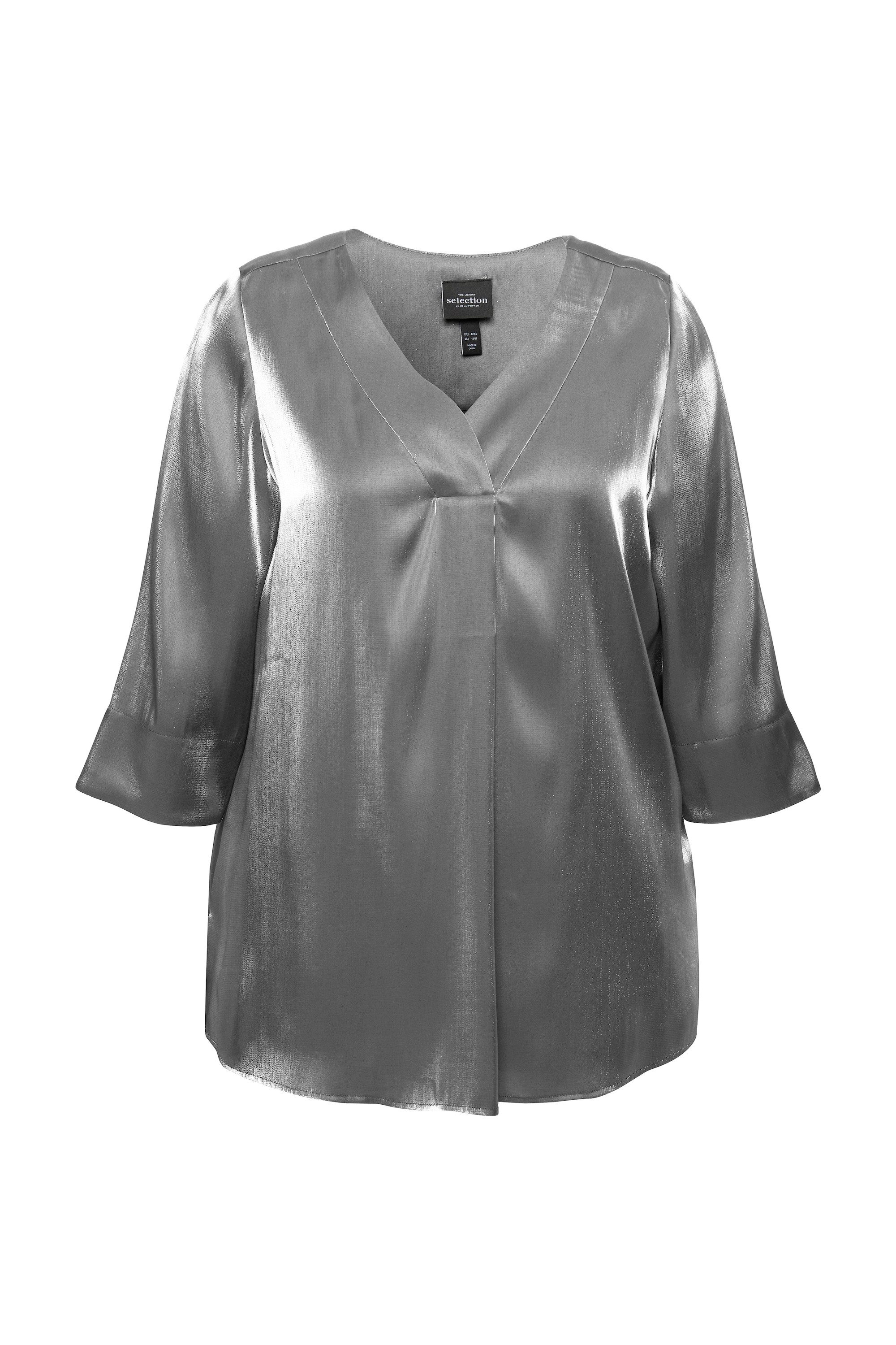 Ulla Popken Tunika Bluse A-Linie Zierfalten günstig online kaufen