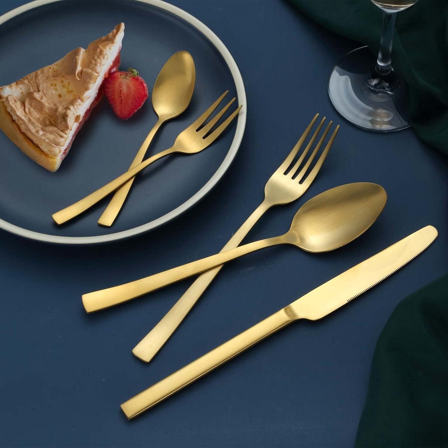 LuxusKollektion Besteck-Set Besteck Edelstahl Gold 6er Gabel Löffel 30 Teilig Gold 30 teilig – Bild 5 von 5