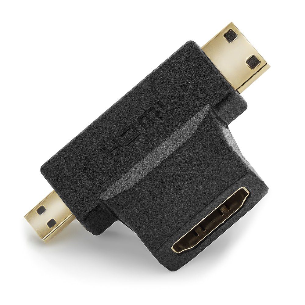 deleyCON deleyCON mini + micro HDMI DUAL Adapter - HDMI Buchse zu mini + micro HDMI-Kabel