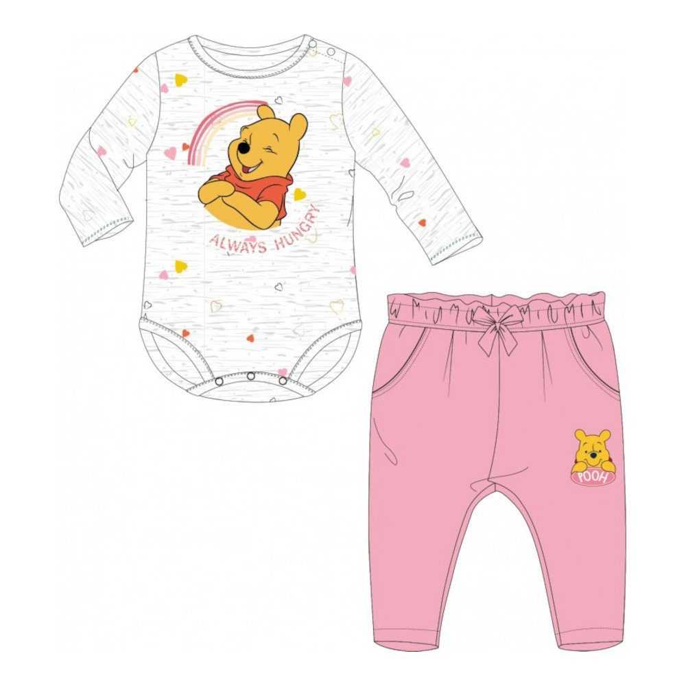 WINNIE POOH Shirt & Hose Baby-Set für Mädchen – Body und Hose Motiv Winnie Puuh "always hungry" (Set, 2-tlg)