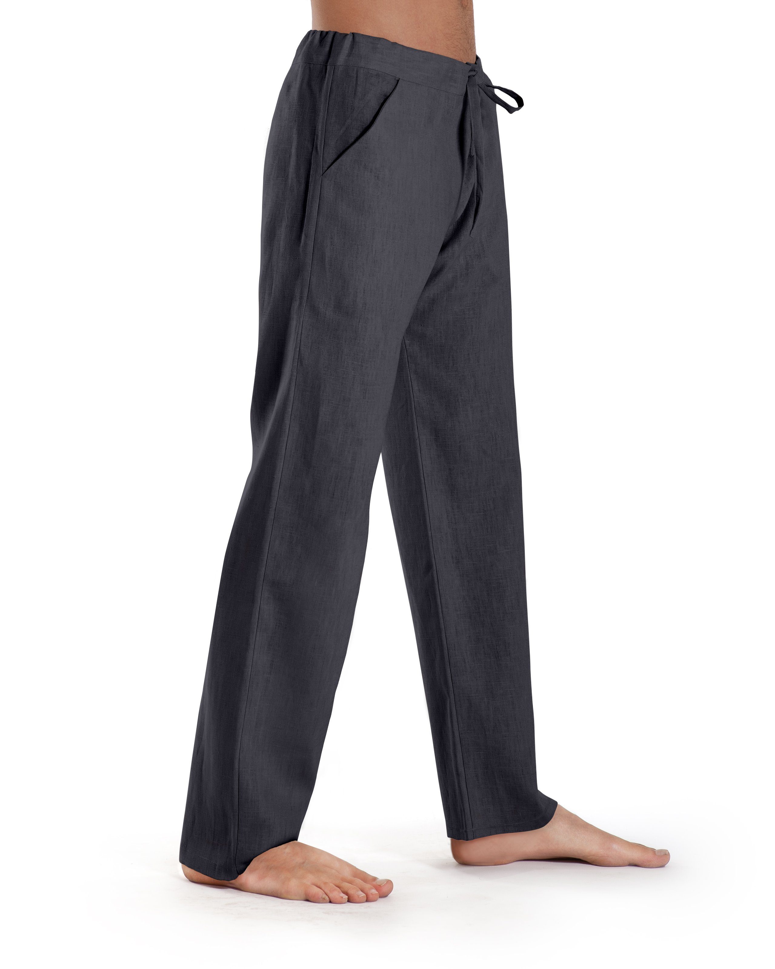 anthrazit Leinenhose SCHAZAD Essential-Slim