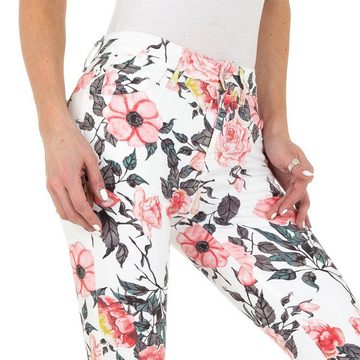 Ital-Design Skinny-fit-Jeans Damen Freizeit Print Stretch Skinny Jeans in Weiß