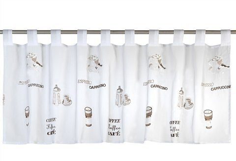 ELBERSDRUCKE Scheibengardine Espresso 06 braun-weiß (1 St), Schlaufen, transparent, Voile