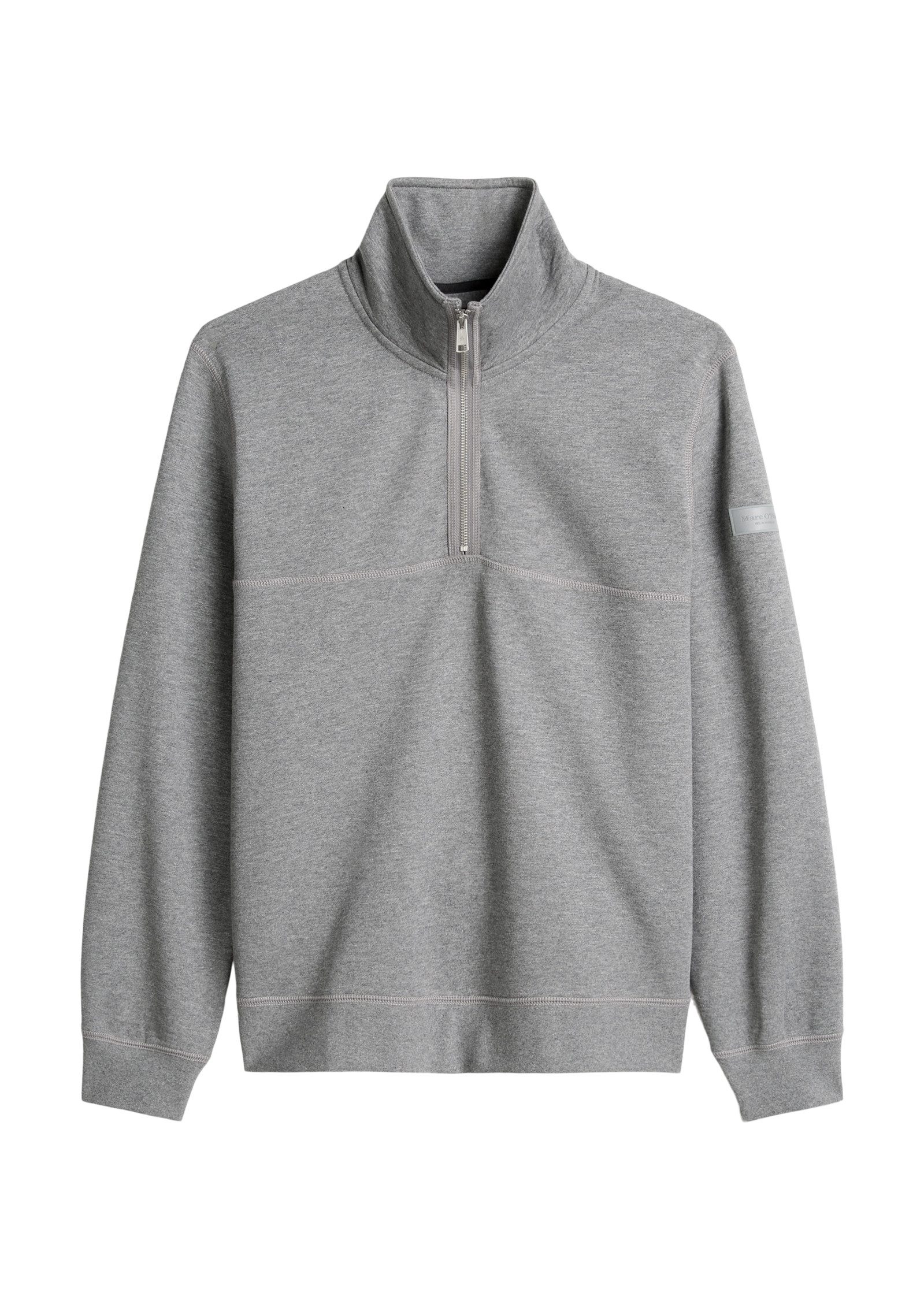 Marc O'Polo Sweatshirt regular fit aus weicher Bio-Baumwolle Troyerkragen mit Reißverschluss