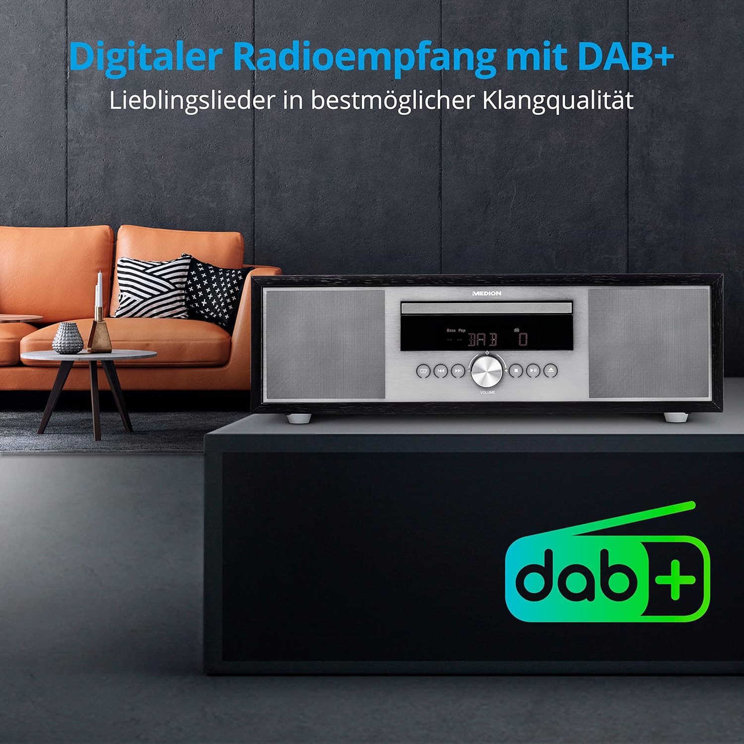 Medion® Medion MD44125 All-in-One Kompaktanlagen DAB+, CD, MP3, Radio, USB Digitalradio (DAB) (Digitalradio (DAB), AM/FM, DAB+, MW/UKW RDS, 15 W)
