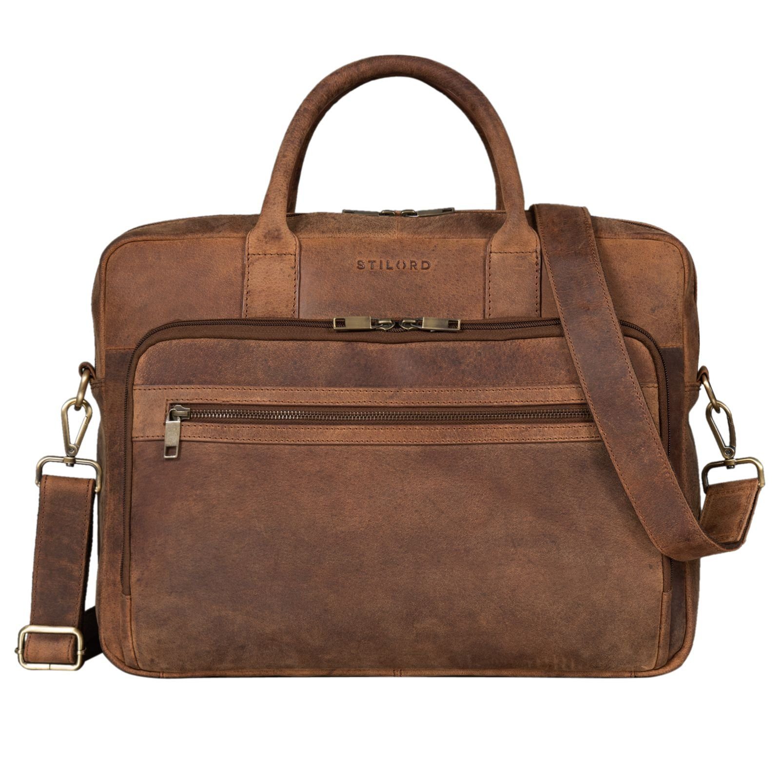 STILORD Laptoptasche "Dawson" Leder Aktentasche Umhängetasche