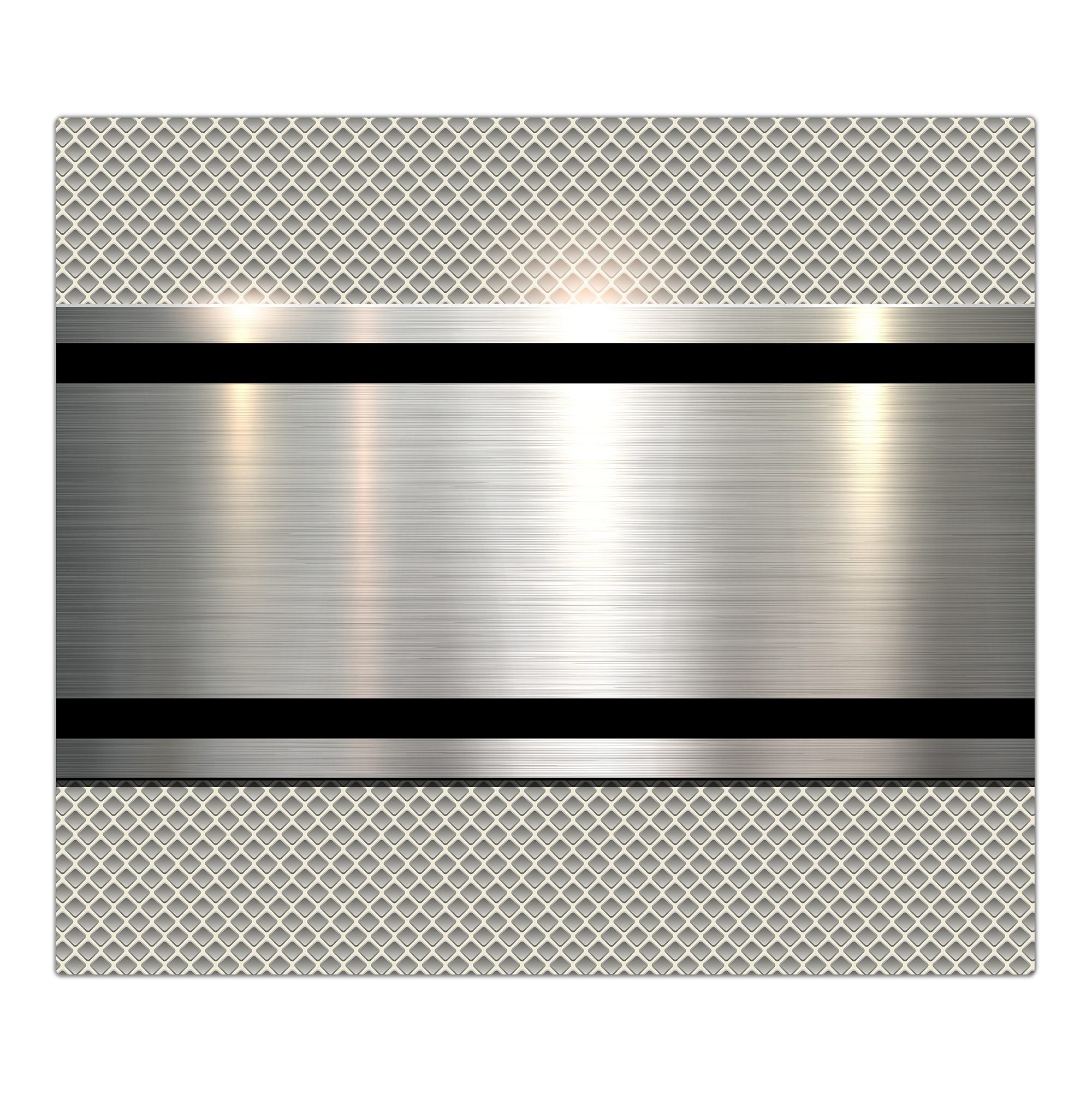 Primedeco Herd-Abdeckplatte Herdabdeckplatte Spritzschutz aus Glas Metall Textur, Glas, (1 tlg)
