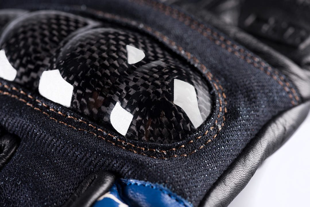 Blauer Motorradhandschuhe Combo Carbon Denim USA Motorradhandschuhe