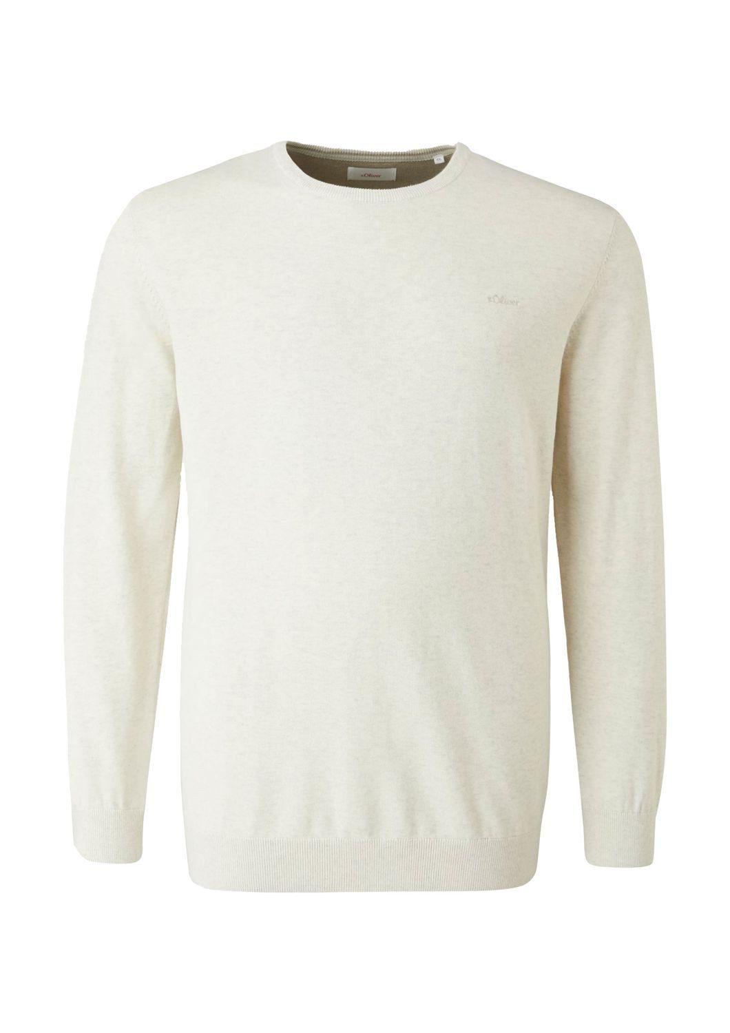 s.Oliver Rundhalspullover Basic (1-tlg) mit gesticktem Logo auf der Brust, günstig online kaufen