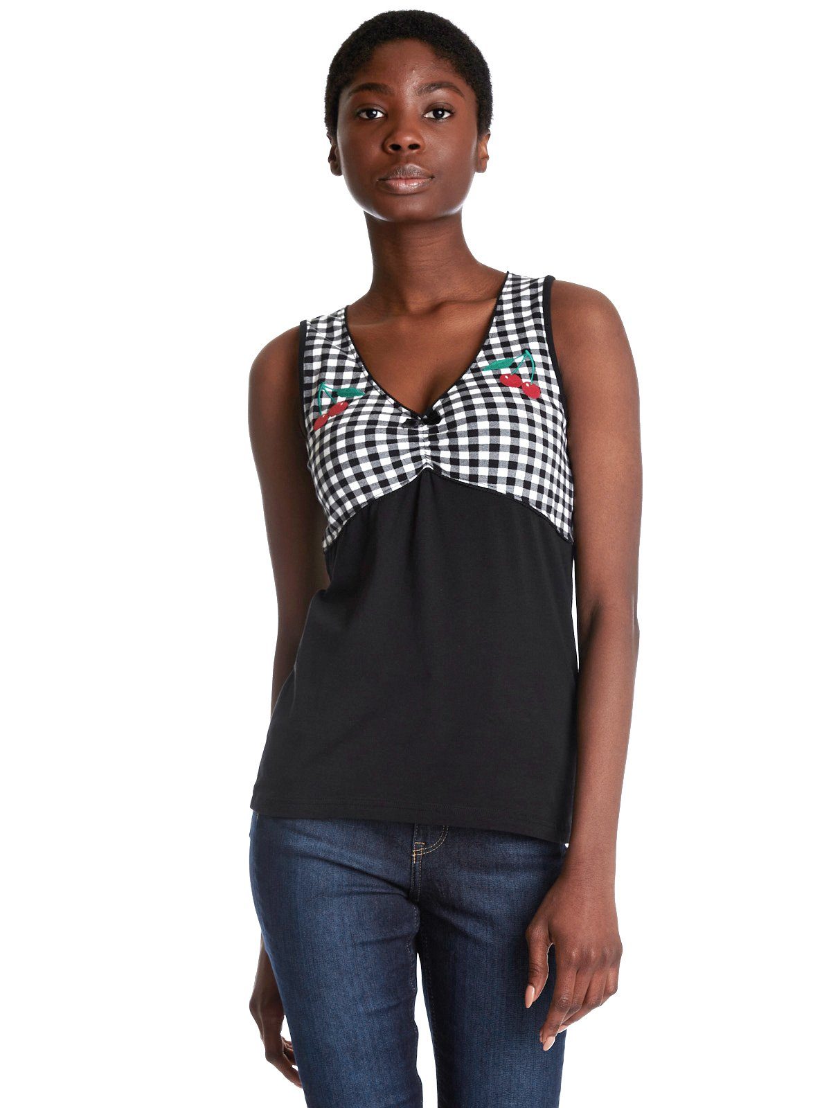 Pussy Deluxe Tanktop Vichy Cherry günstig online kaufen
