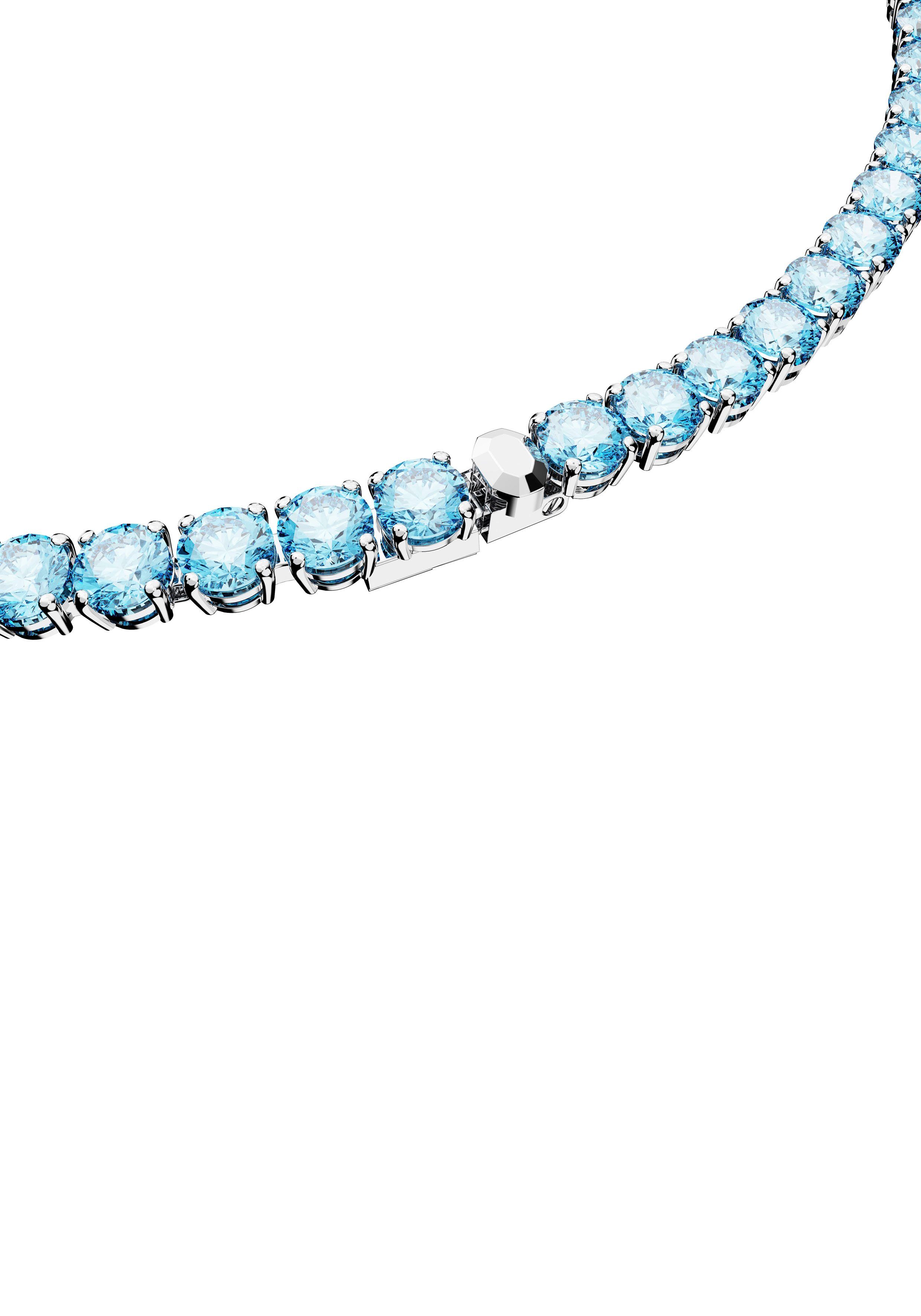 mit blau-blau Swarovski Kristall Swarovski® Tenniskette, Collier 5681799, Matrix Rundschliff,