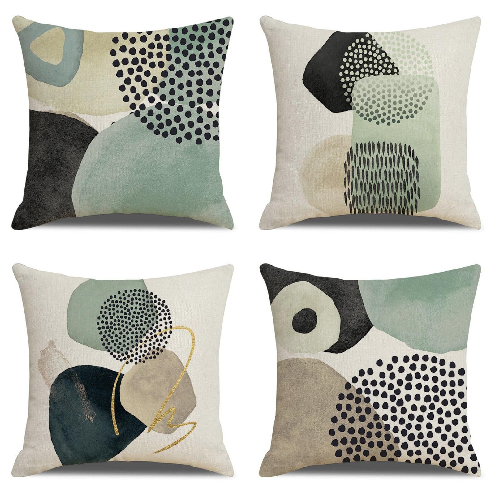 Diwzbyn Kissenbezüge 4er Set Kunst Outdoor Kissenbezug 45x45cm Dekokissen Gartenkissen, (4 Stück), ästhetische Deko für Couch und Wohnraum