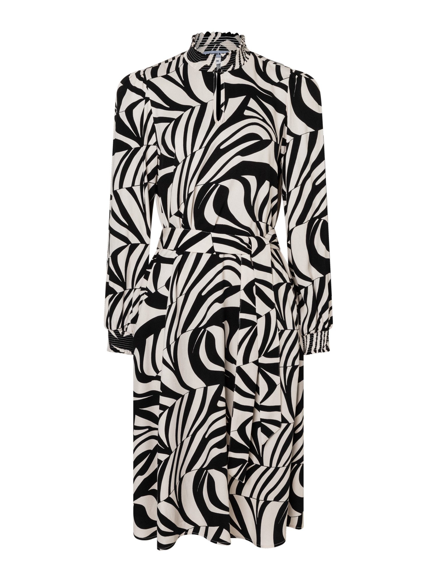 MORE&MORE A-Linien-Kleid fließendes Midikleid, Alloverprint