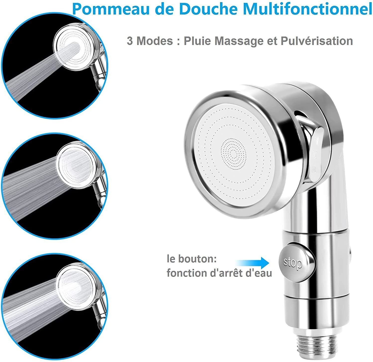 feinlux Handbrause Duschkopf mit Schlauch und Ständer, (Packung, Duschkopf-Set mit Schlauch und Halterung(4 Set), Waschbeckenbrause für Haarwäsche oder Reinigung Waschbecken und Bidet