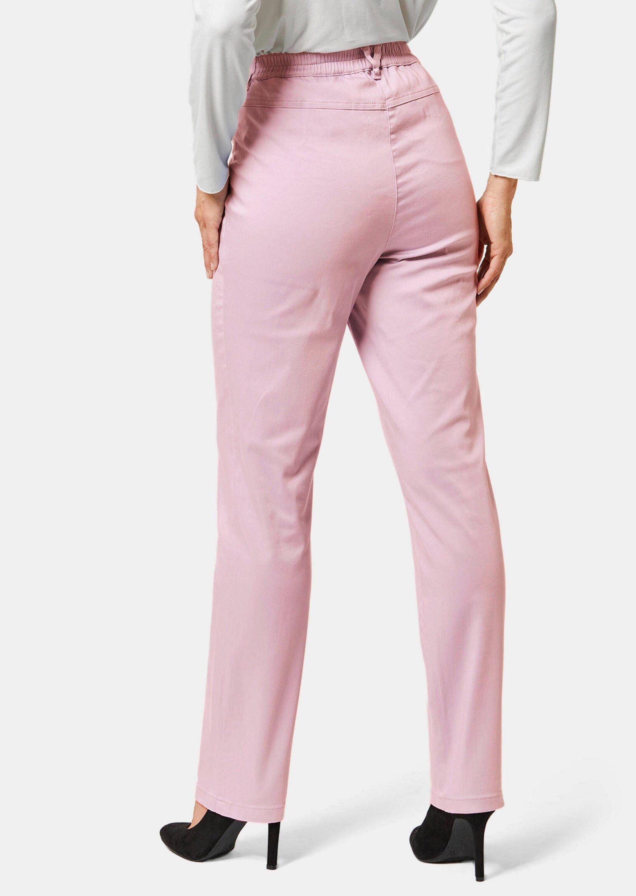 GOLDNER Schlupfhose Satin-Baumwollhose mit Stretch Uni-Design mit komfortablem Schlupfbund und elastischem Sitz