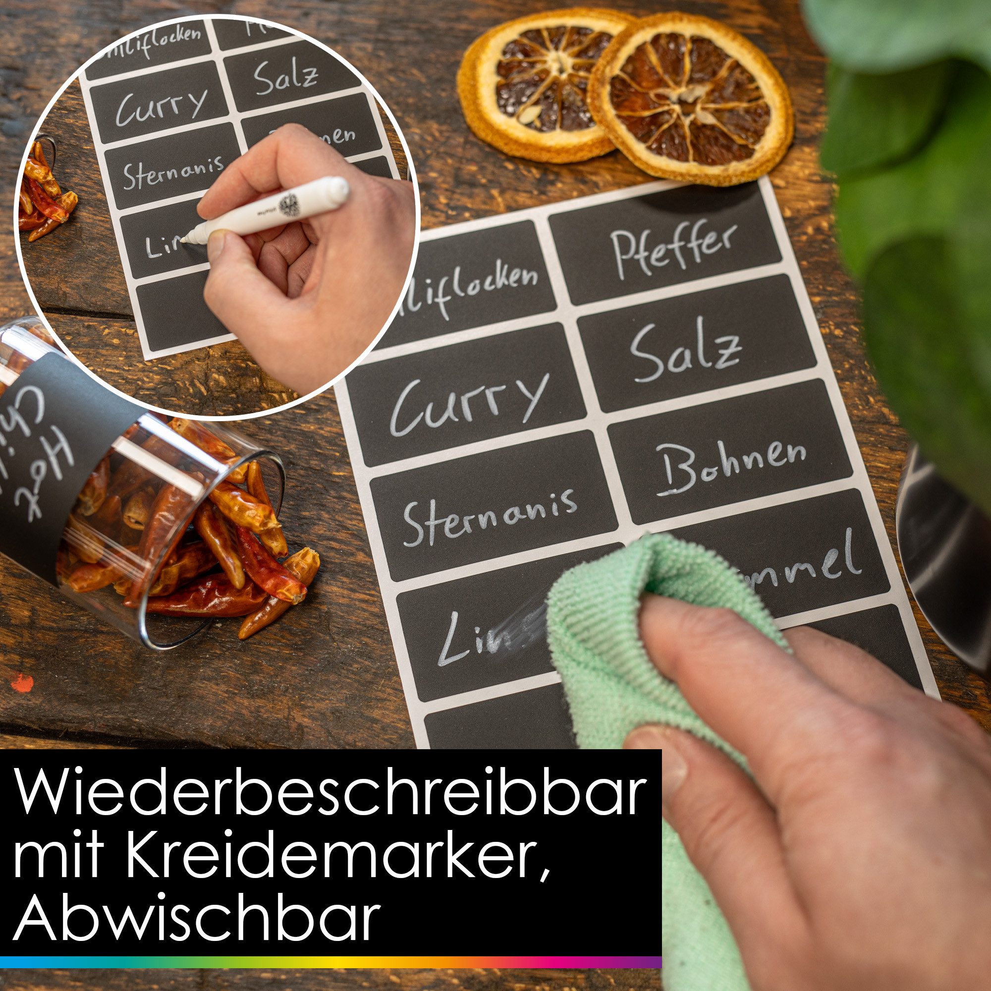 OfficeTree Etiketten OfficeTree Tafelaufkleber, Aufkleber zum beschriften