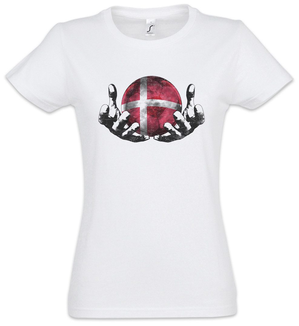 Urban Backwoods Print-Shirt Denmark Football Magic Ball Damen T-Shirt Dänemark Dänisch Dänische (1-tlg) Danish Fußball Fahne Fussball