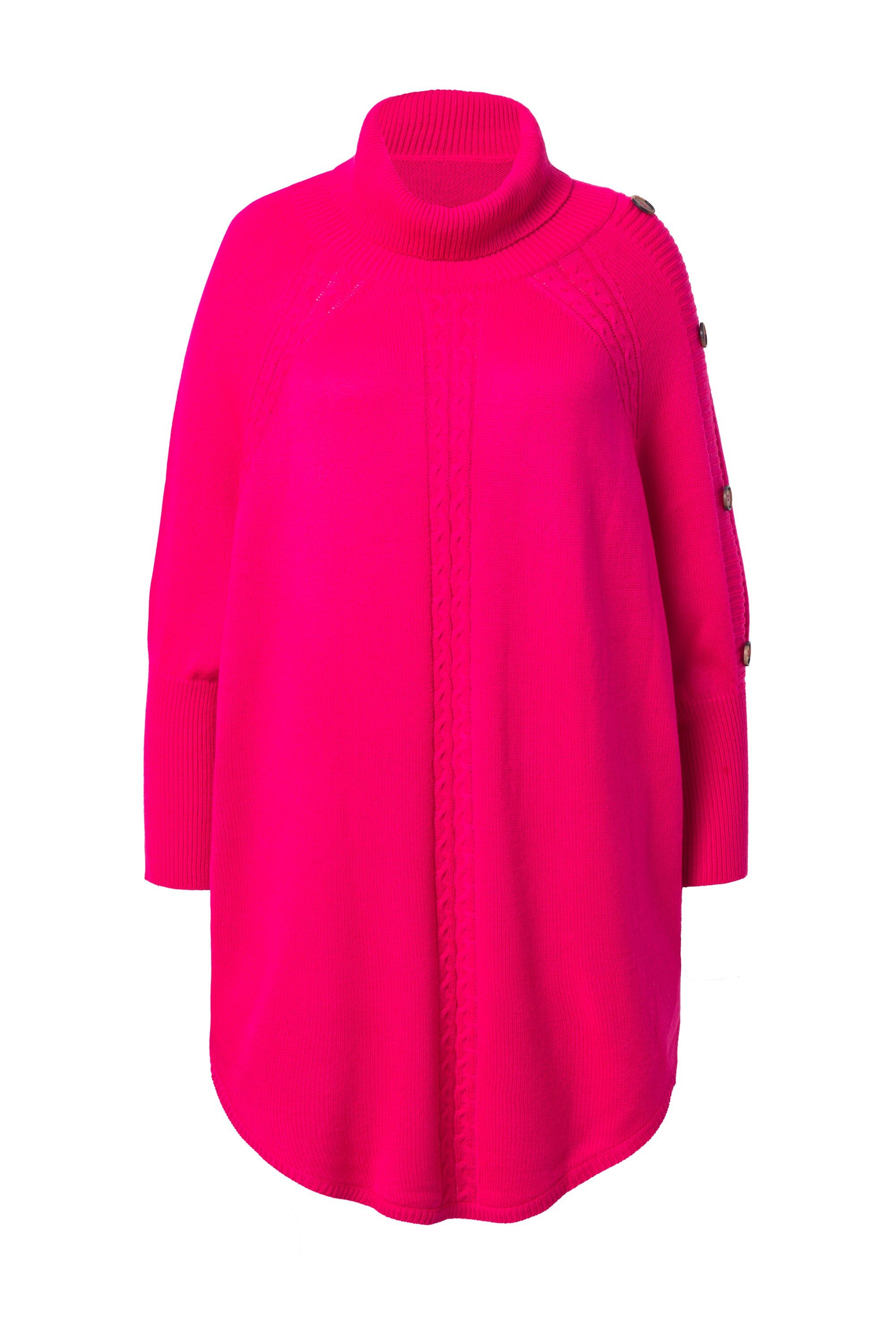 MIAMODA Pullunder Pullover Poncho-Style Zopfmuster Zipfelsaum günstig online kaufen