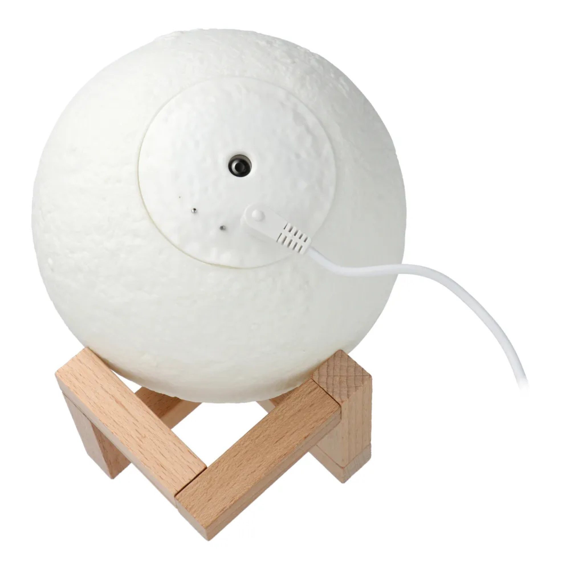 COFI 1453 Luftbefeuchter Tischlampe / Luftbefeuchter Mondförmig 880 ml mit Holzständer