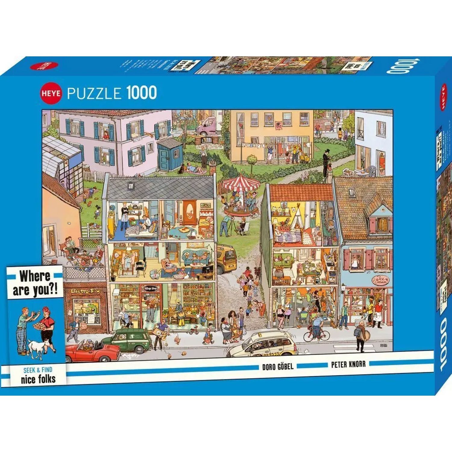 HEYE Spiel HEYE Puzzle 1000 Teile Wimmelbild "Townhouses" für Erwachsene