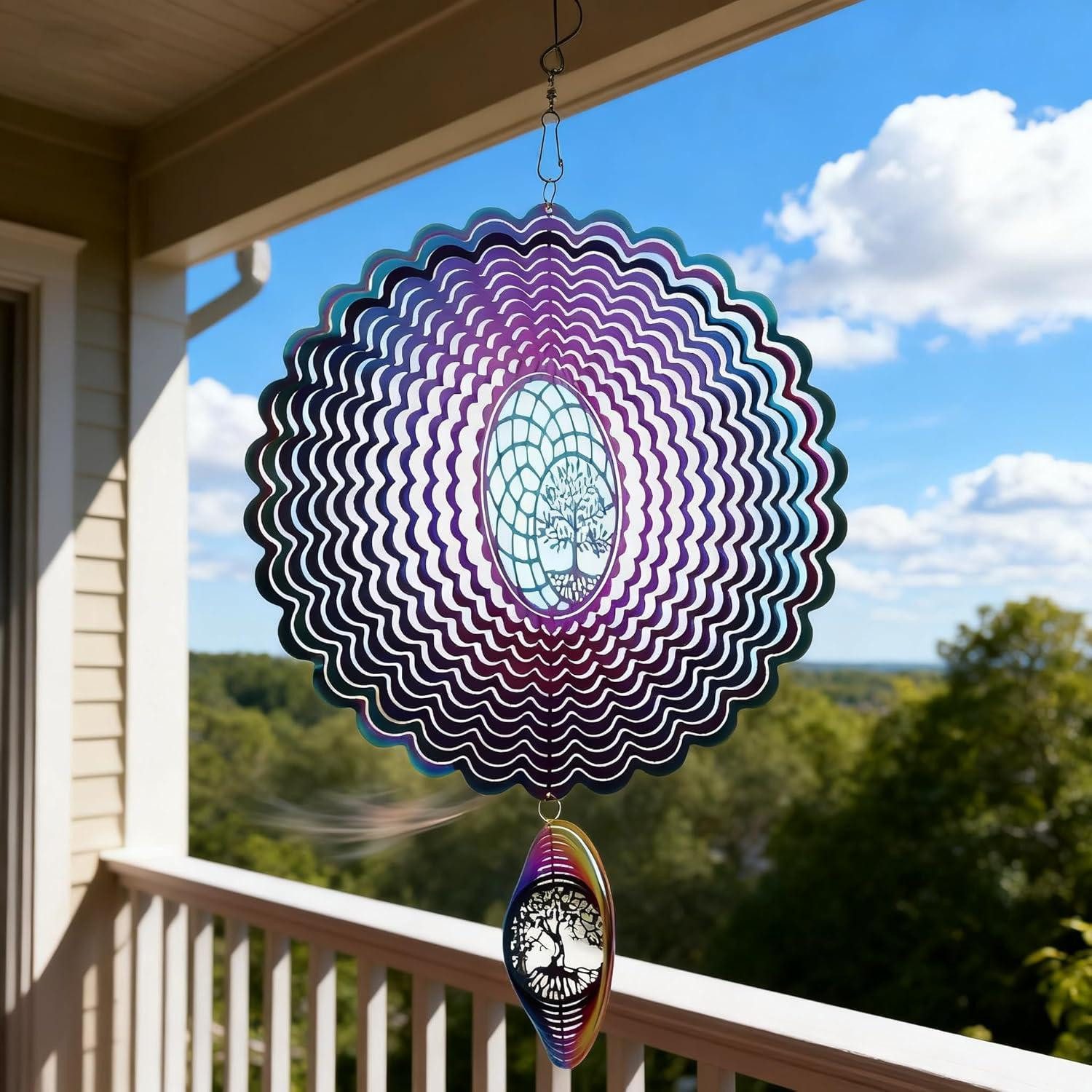 TFANUO Windspiel 3D Edelstahl Windspiel 25cm Garten Fenster