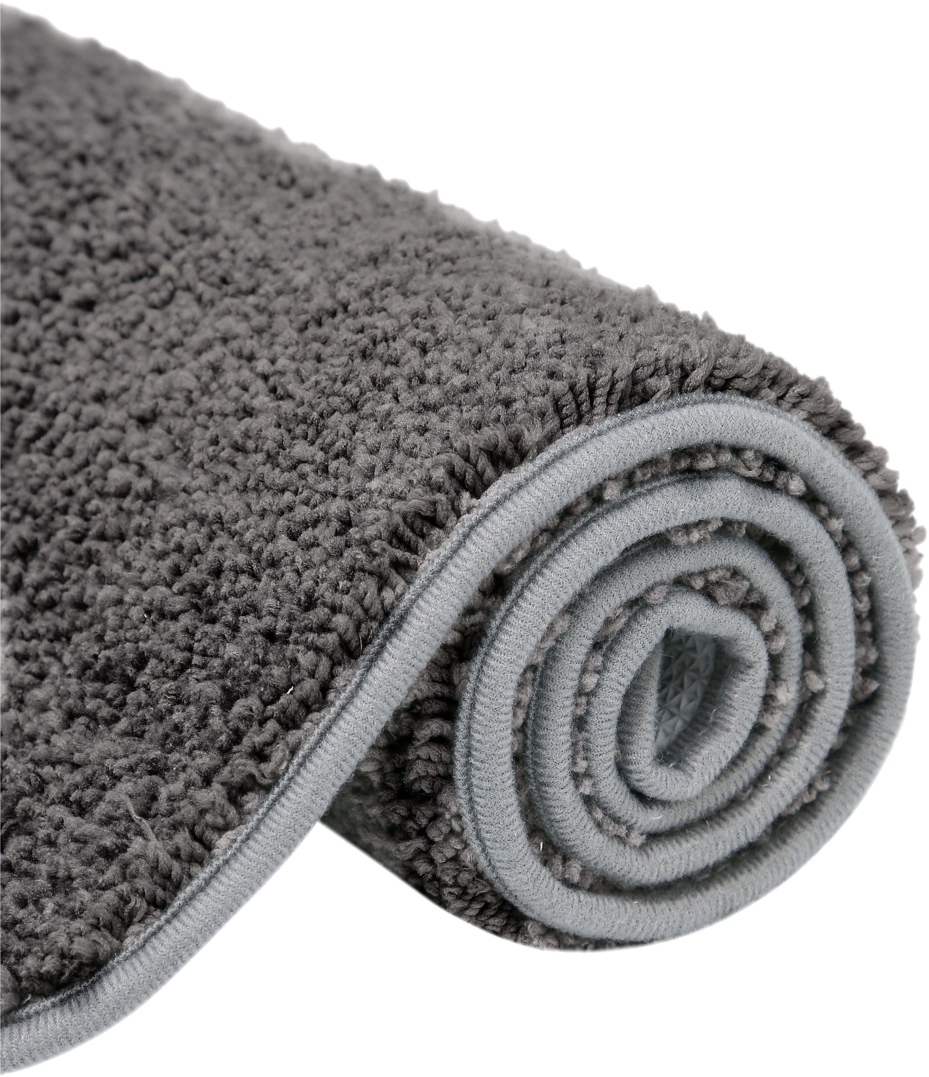OTTO home Badematte Regona, Badteppich, Badvorleger, Badezimmer Teppich, Höhe 15 mm, rutschhemmend beschichtet, fußbodenheizungsgeeignet, schnell trocknend, strapazierfähig, Polyester, rechteckig, Uni Farben, besonders weich, als rechteckig und halbrund erhältlich