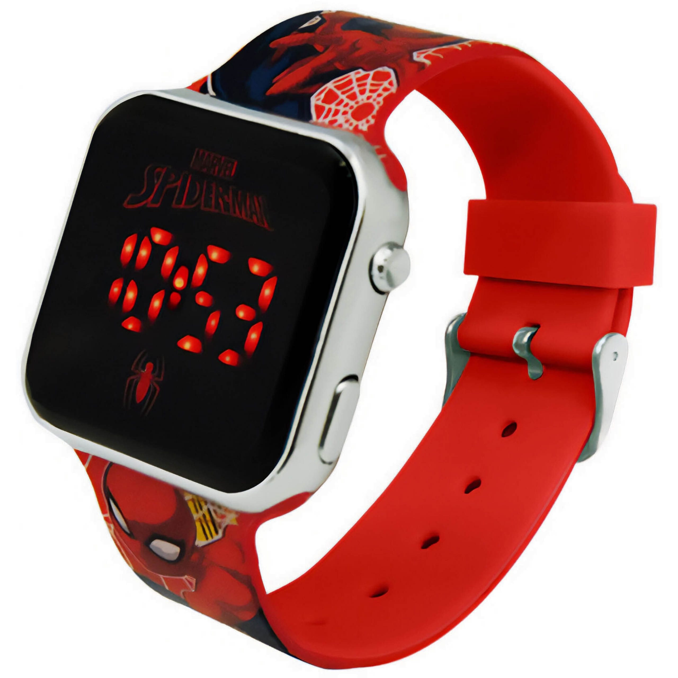 MARVEL Digitaluhr MARVEL Spider-Man LED Armbanduhr für Jungen Rot mit Datum