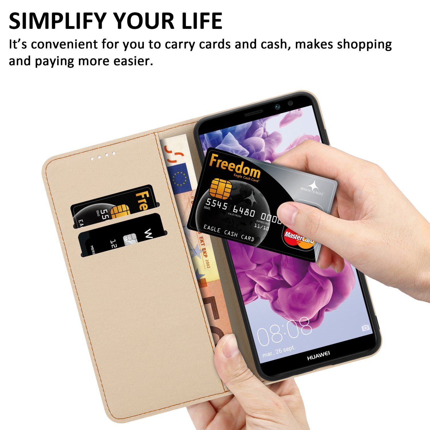 Cadorabo Handyhülle für Huawei MATE 10 LITE / NOVA 2i Hülle Huawei MATE 10 LITE, Handy Schutzhülle - Hülle, Standfunktion, Kartenfach, Magnetverschluss