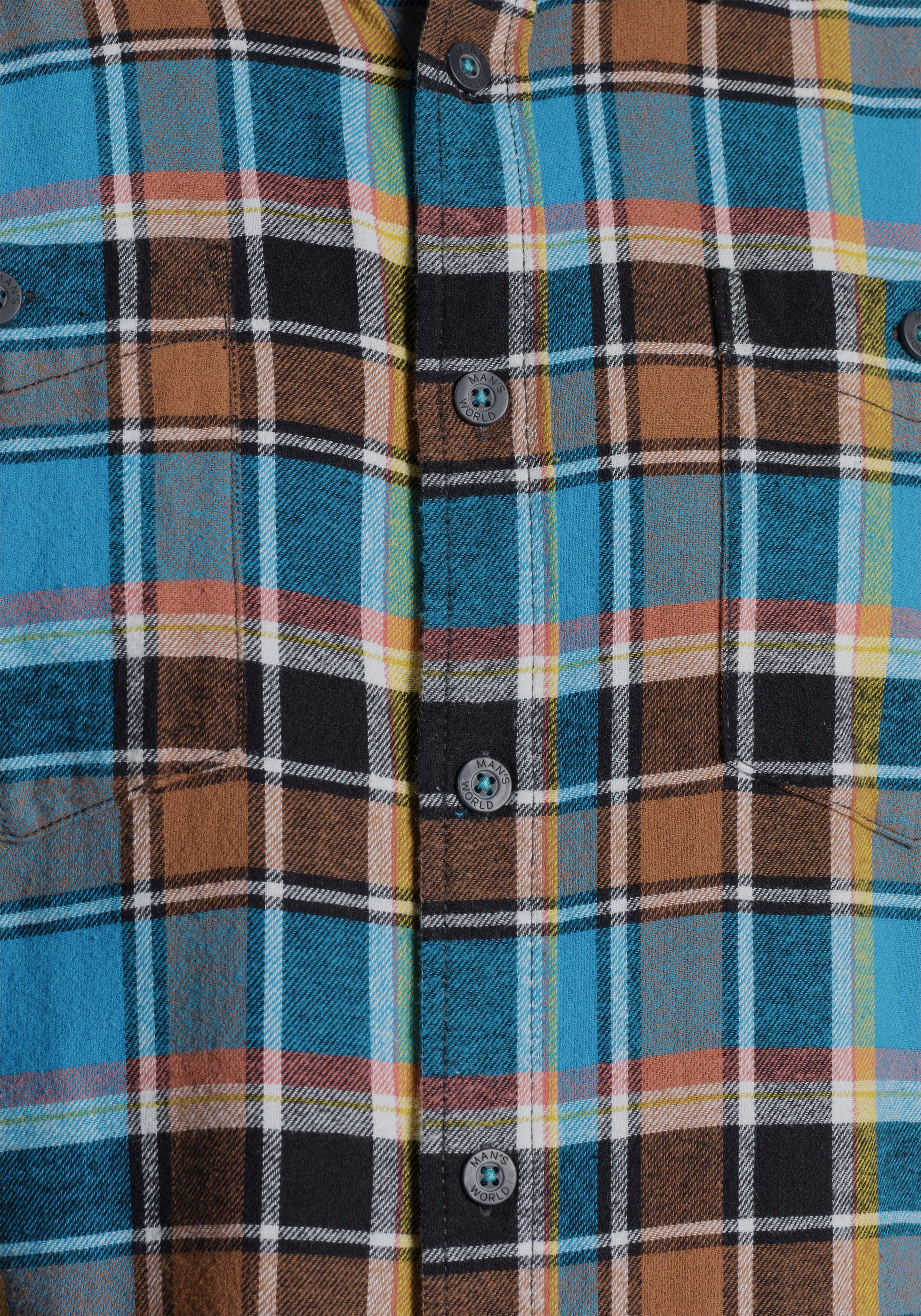 Man's World Flanellhemd mit 2 Brusttaschen