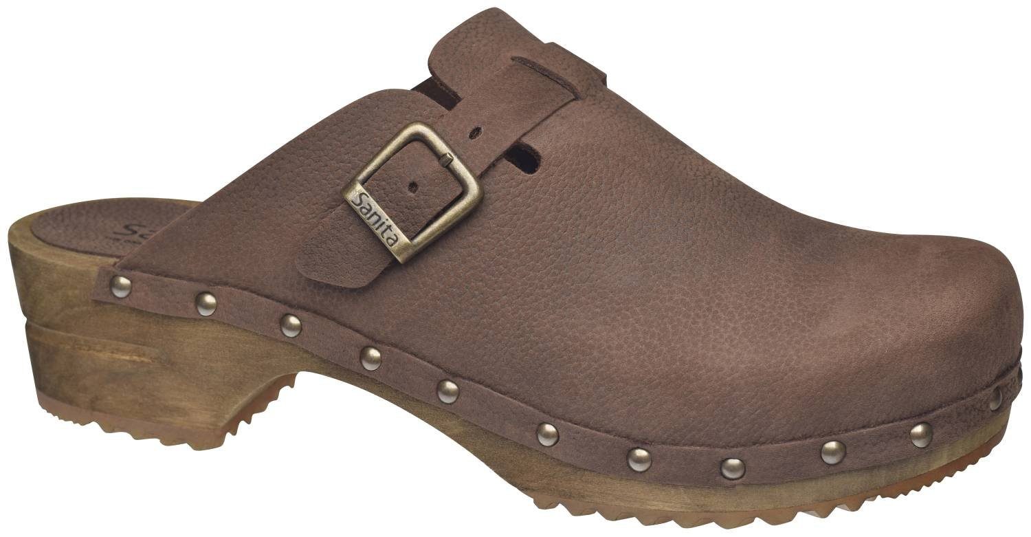 Sanita Wood Hartwig Antique brown Clog