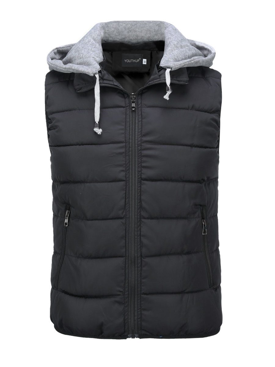 YOUTHUP Steppweste Herren Dicke Winterweste mit Kapuze günstig online kaufen
