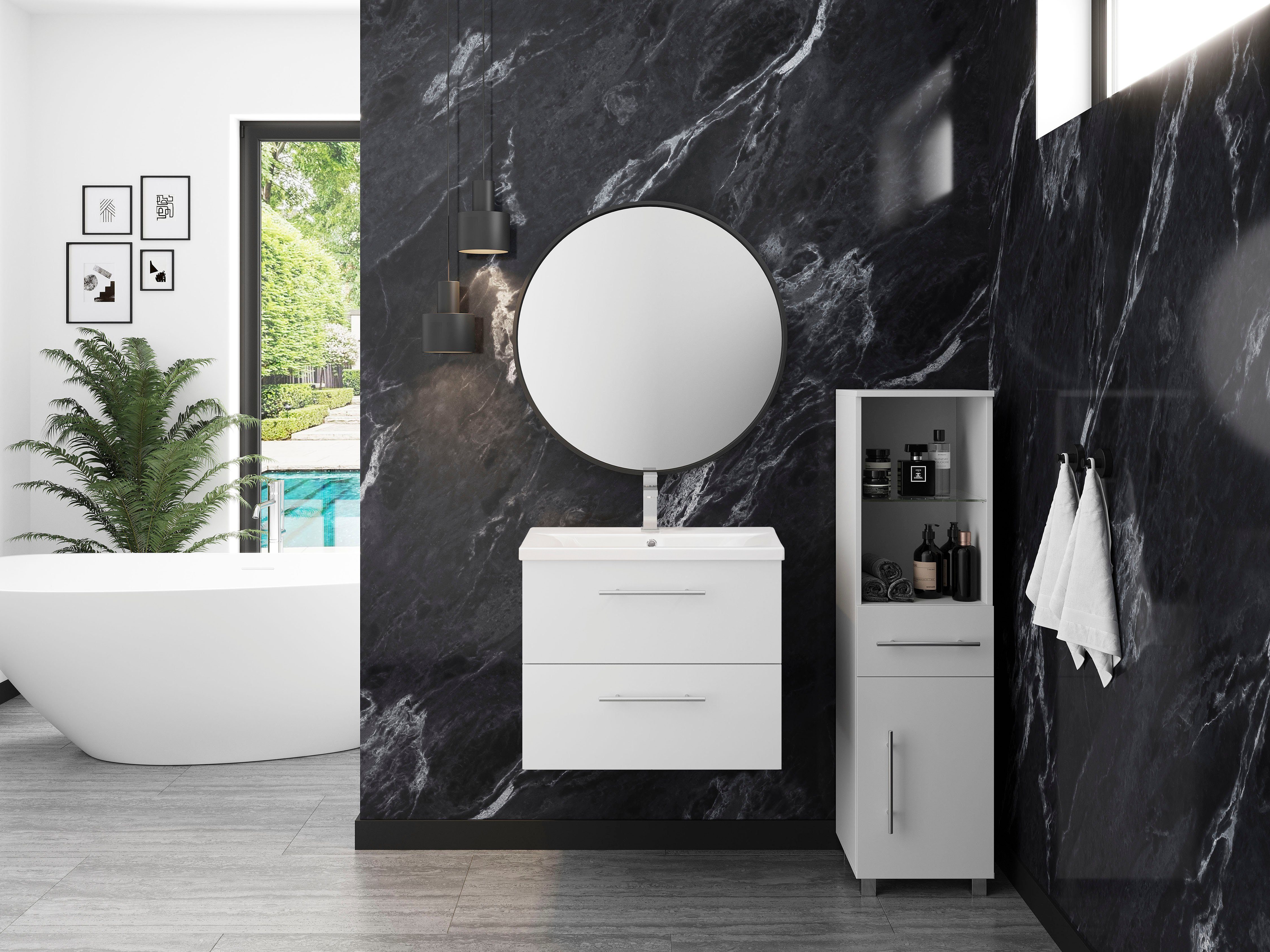 welltime Waschtisch BAJA, Badmöbel inkl. Keramikwaschbecken, Breite 60cm günstig online kaufen