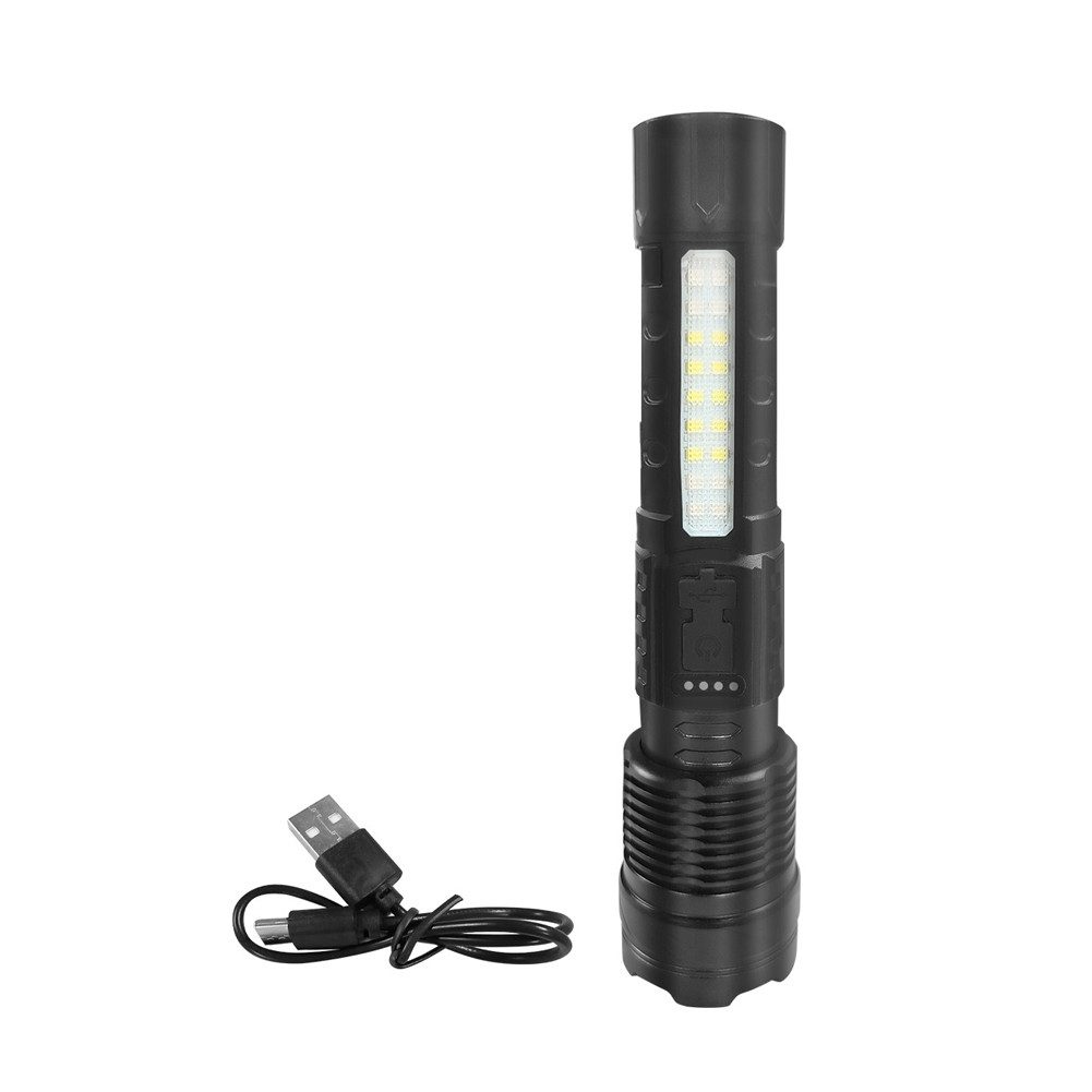 FANNOU Taschenlampe USB wiederaufladbare (1-St), 7 Modi einstellbarer Fokus Taschenlampe für Camping, Wandern
