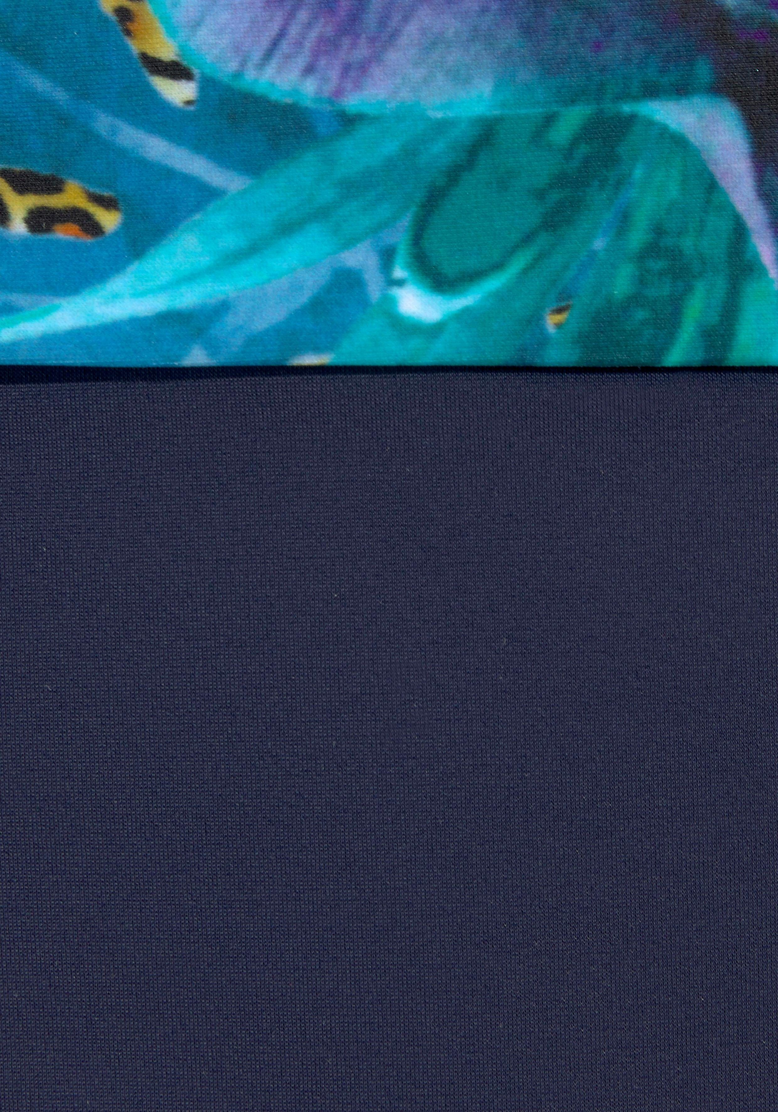 Dschungel-Optik mit LASCANA blau-bedruckt Bügel-Bandeau-Bikini